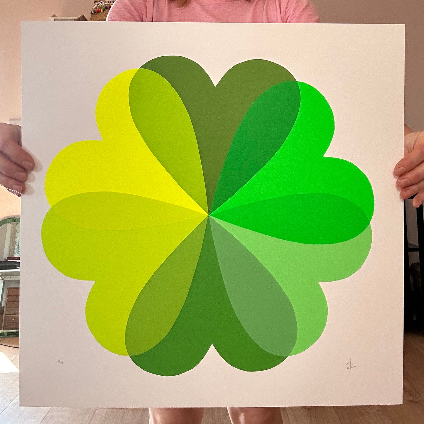 Large Hearts and Flowers | Electric Green | NEW