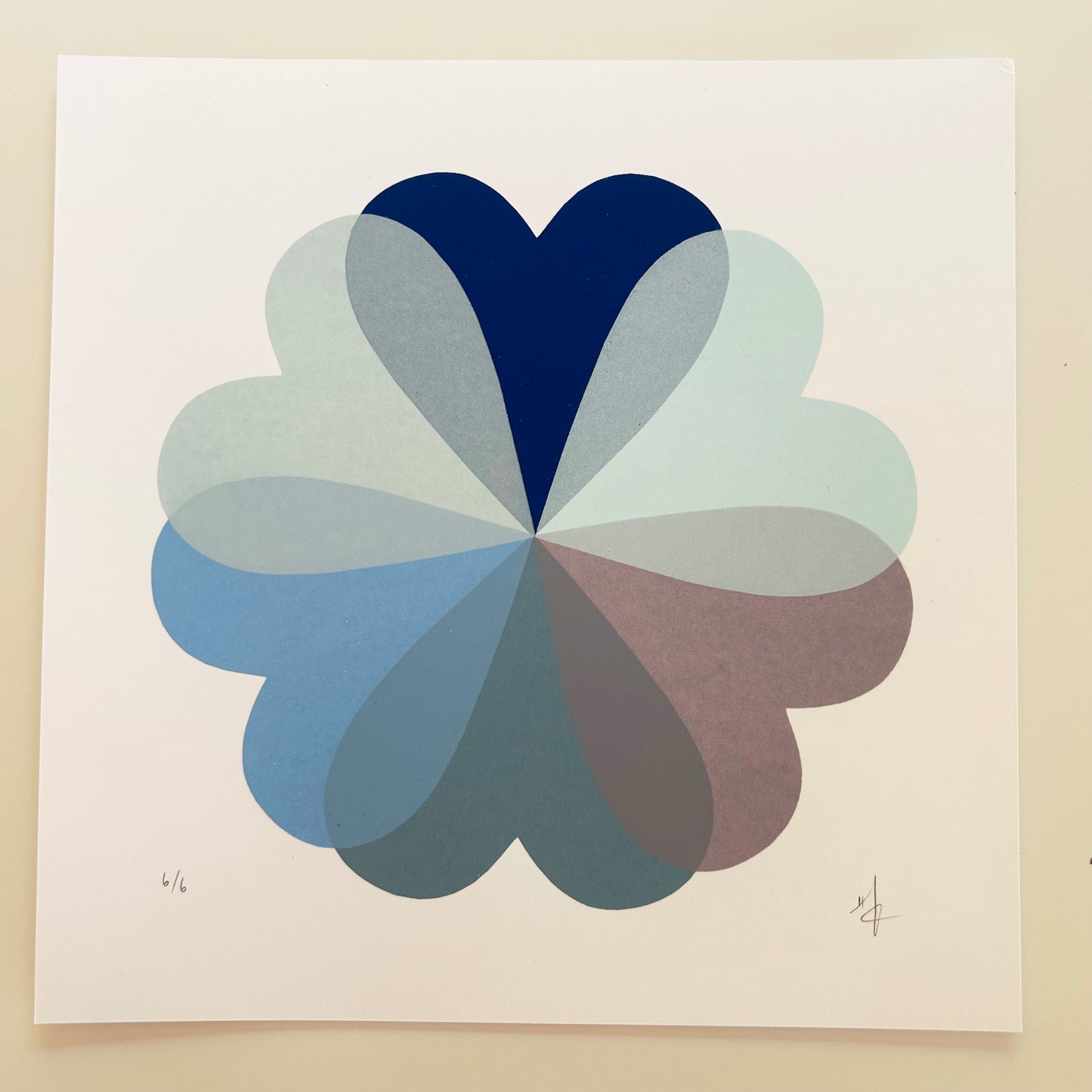 Small Hearts and Flowers | Petrol Blue