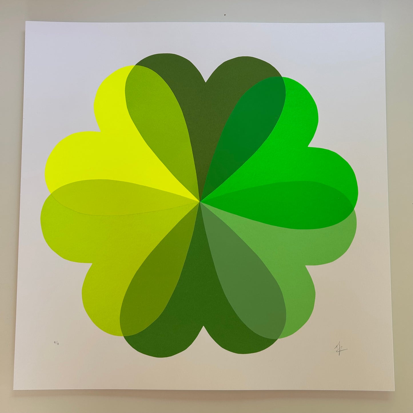 Large Hearts and Flowers | Electric Green | NEW