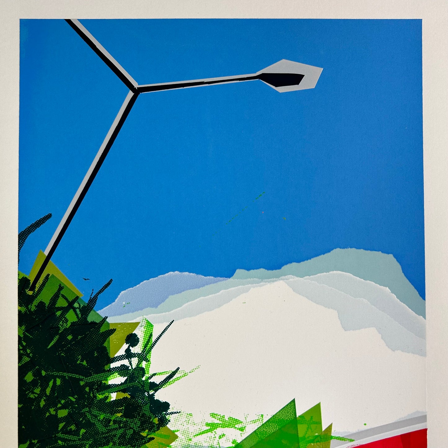 Abstract Screen Print | Blue Sky