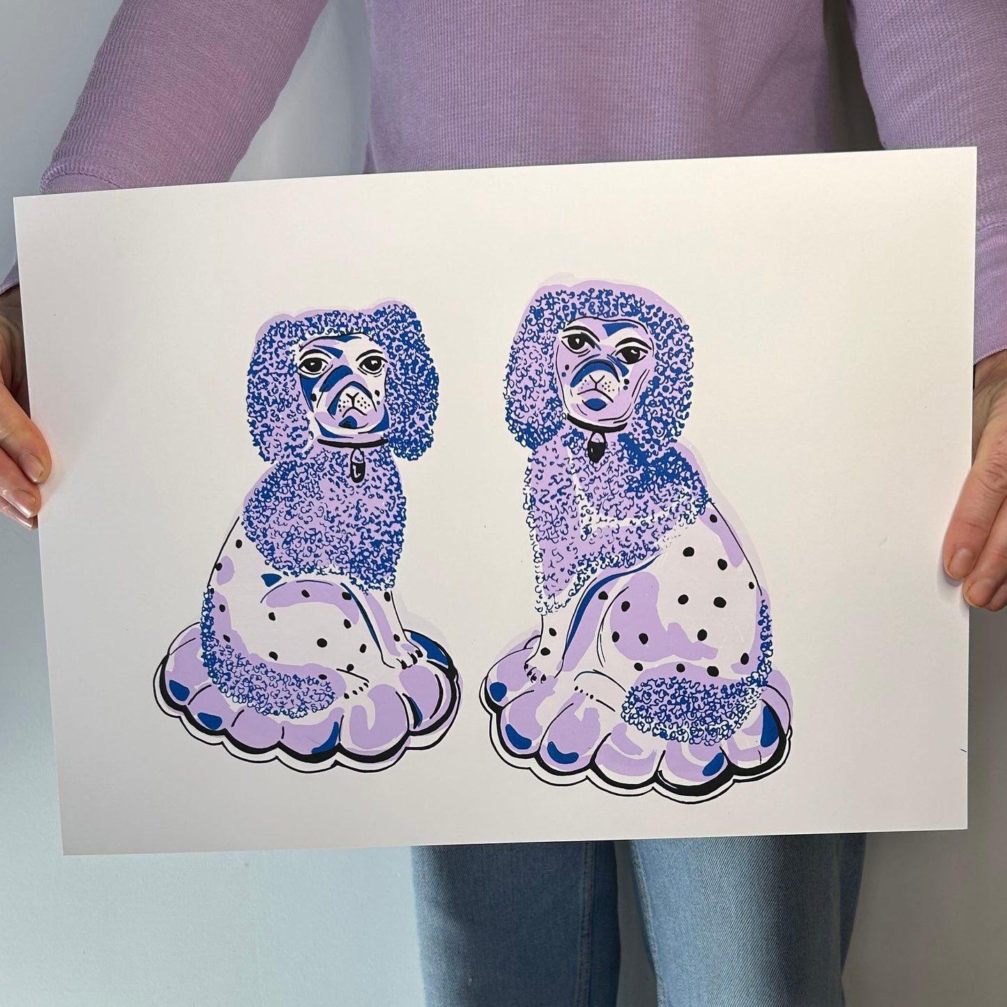 Lilac Wooly China Dogs | Screen Print