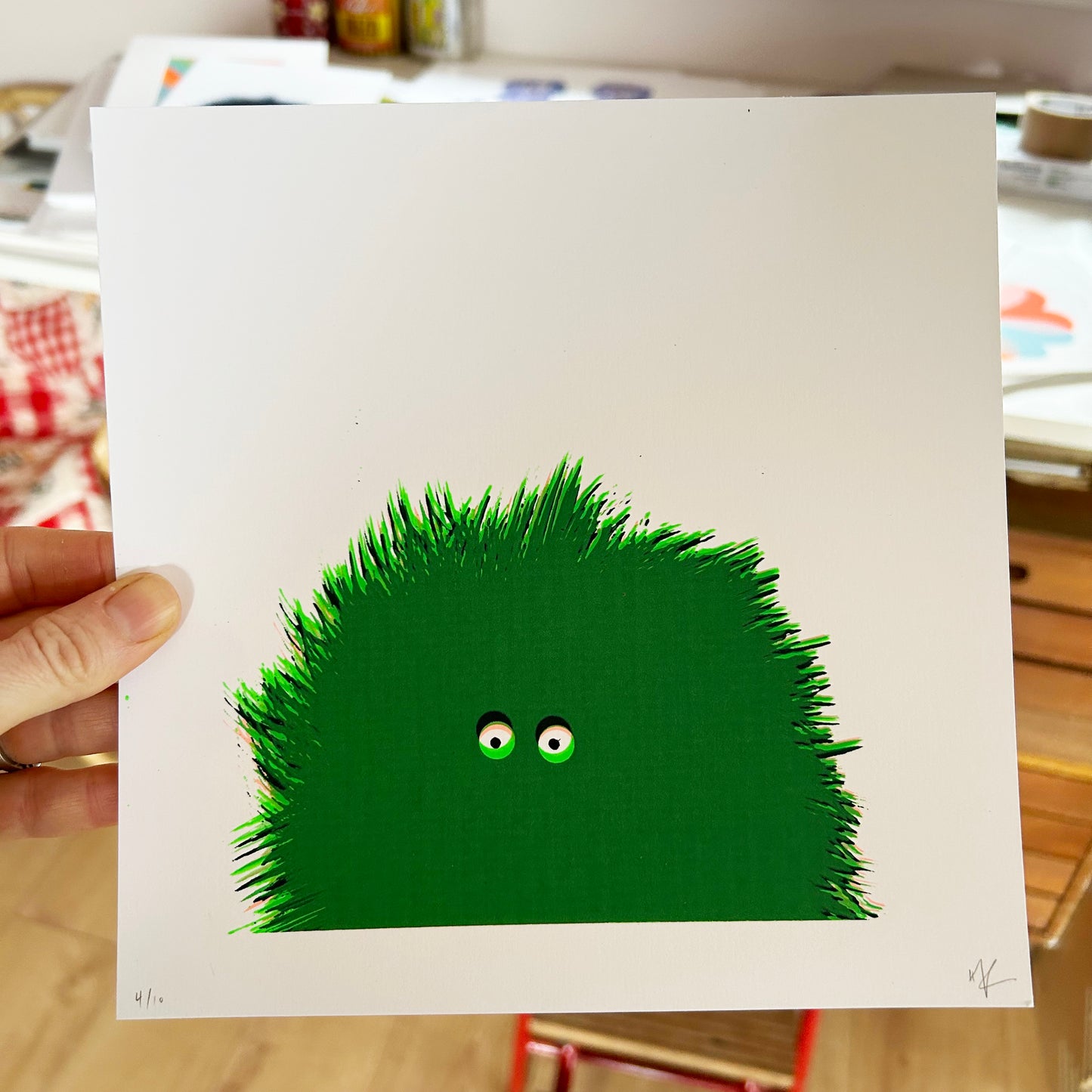 Green Fluffy | Screen Print