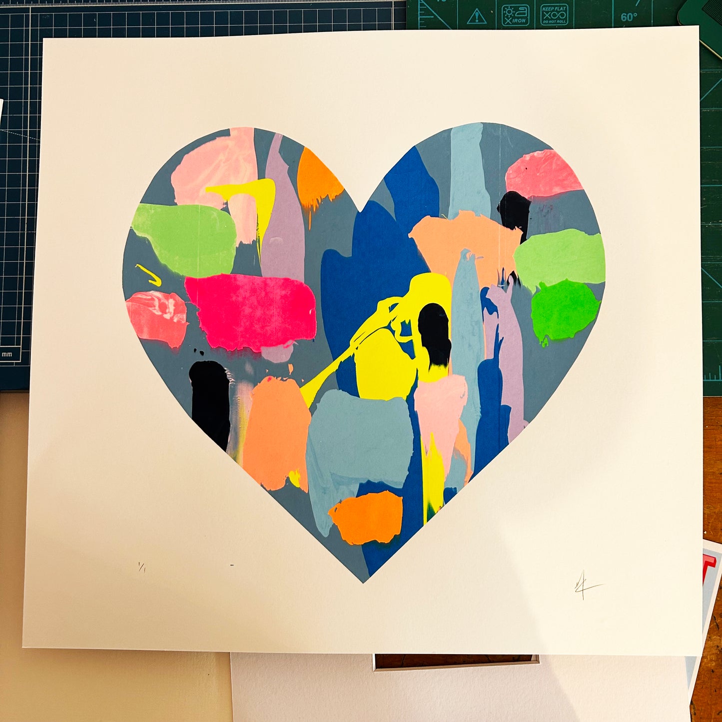 Large Mono Printed Heart | 1