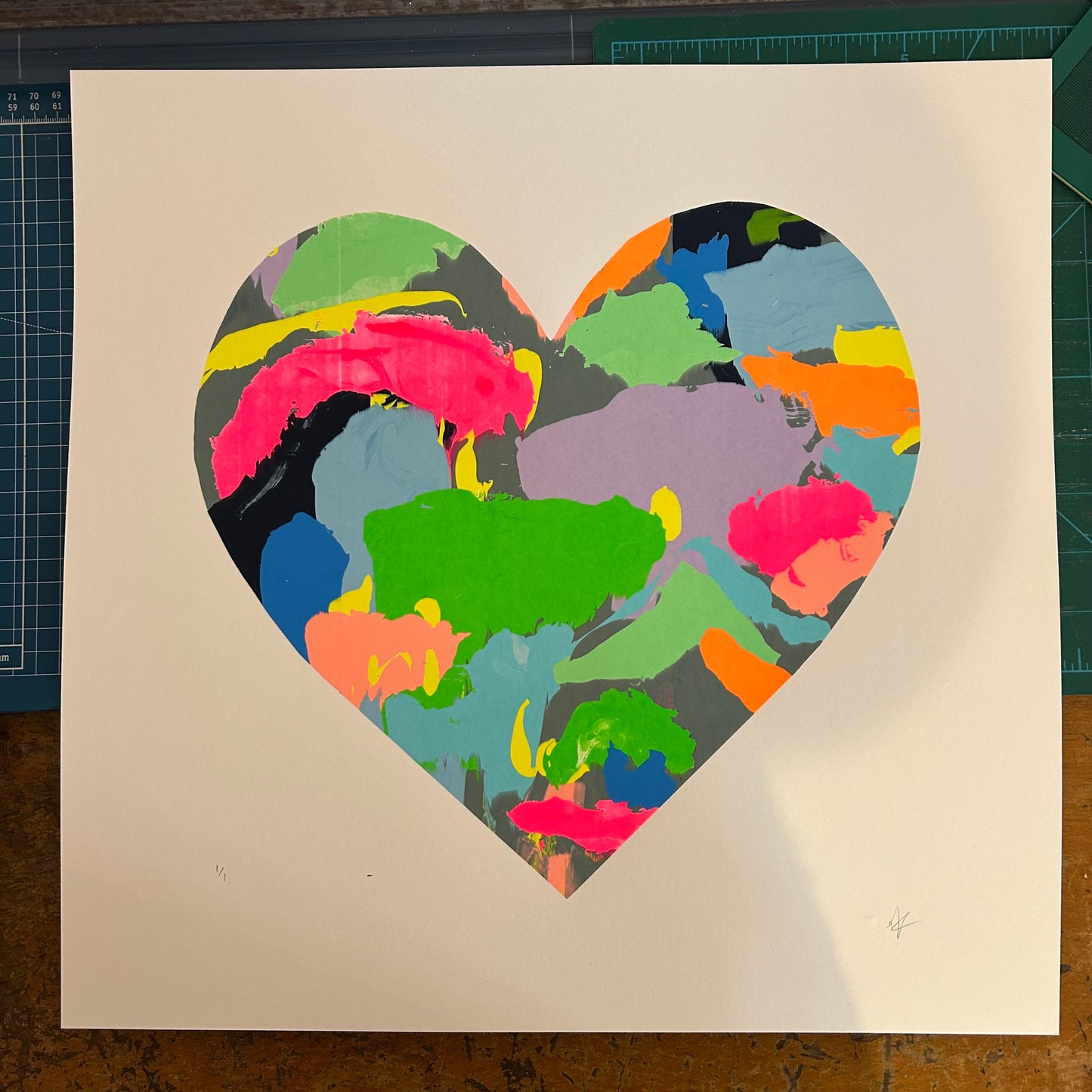 Large Mono Printed Heart | 2