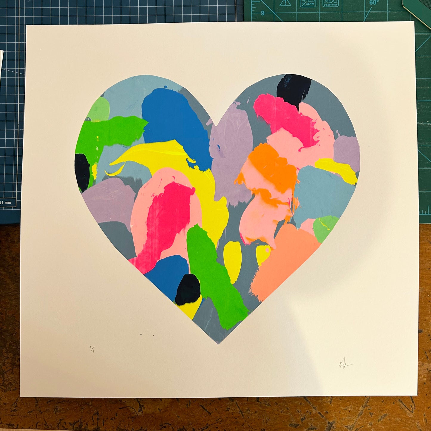 Large Mono Printed Heart | 3