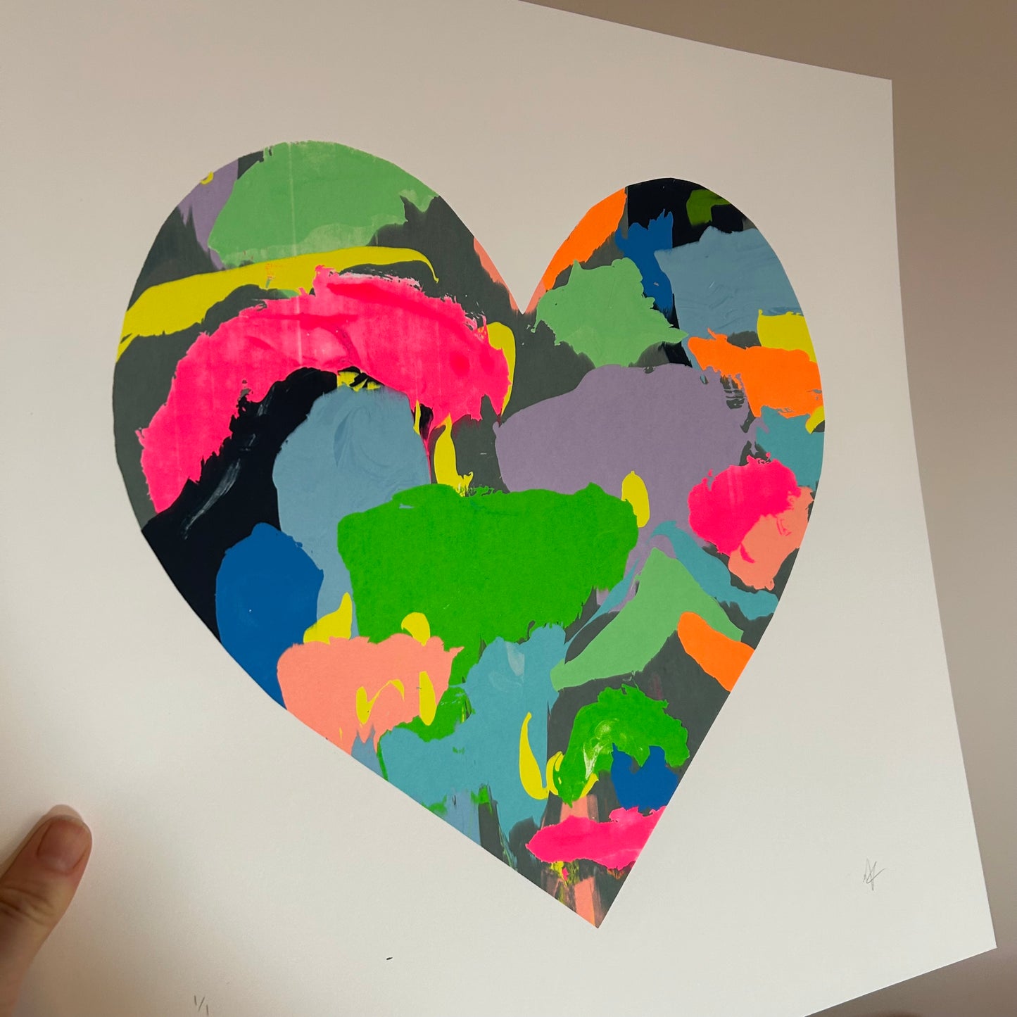 Large Mono Printed Heart | 2