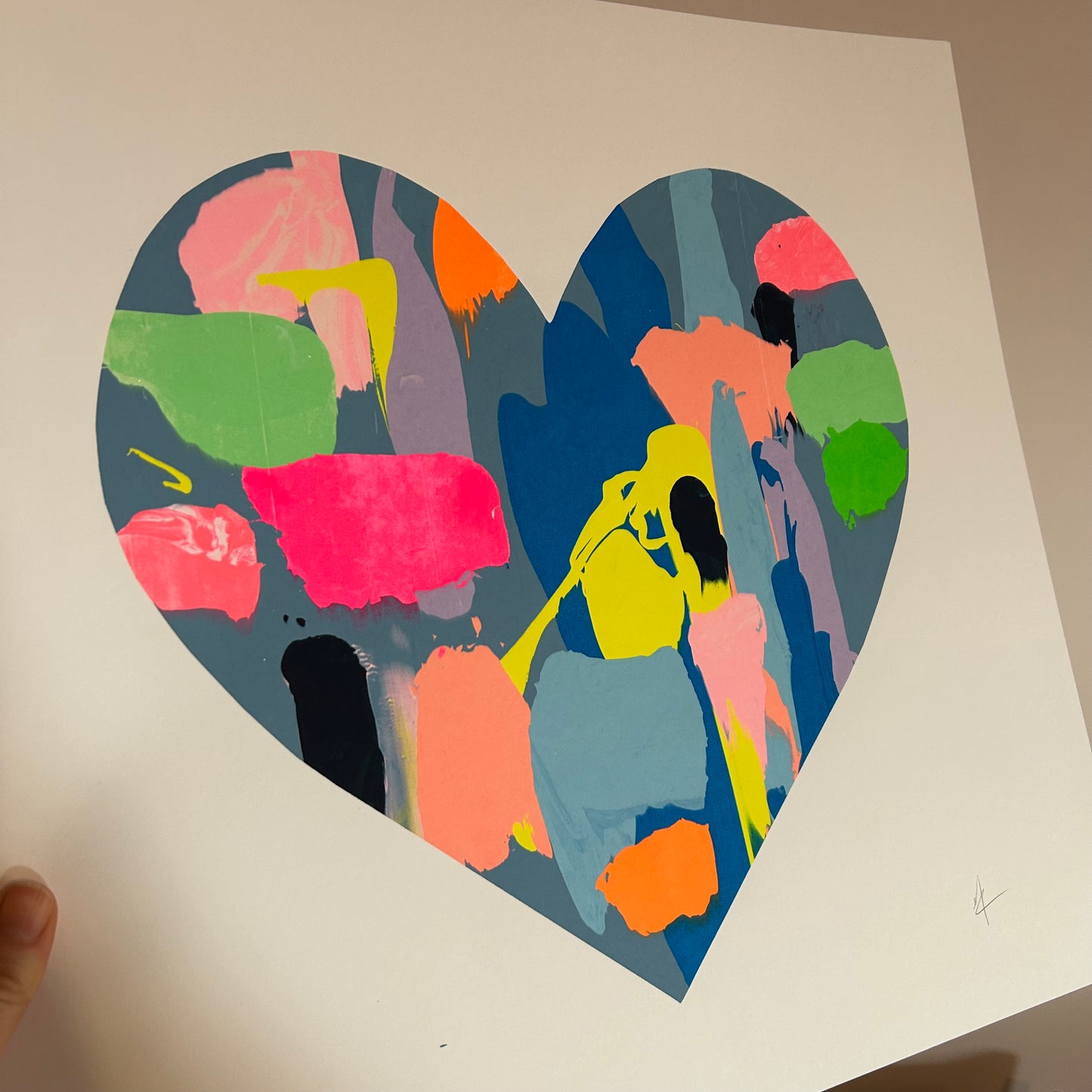 Large Mono Printed Heart | 1