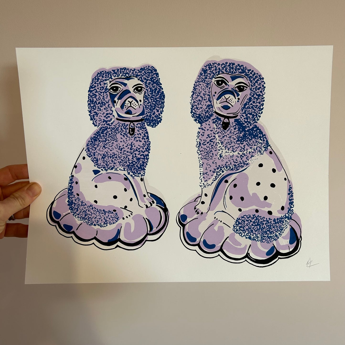 Lilac Wooly China Dogs | Screen Print