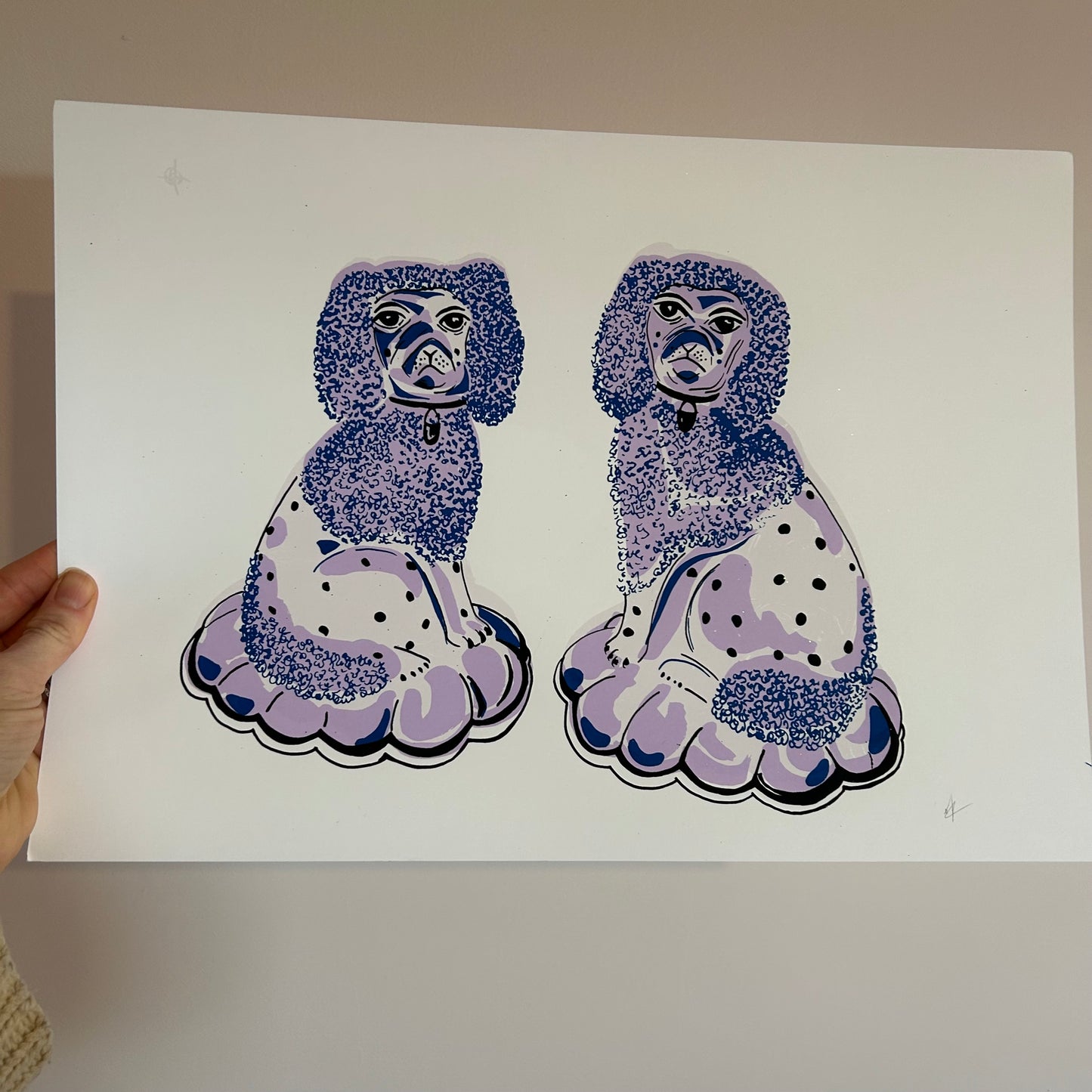 Lilac Wooly China Dogs | Screen Print
