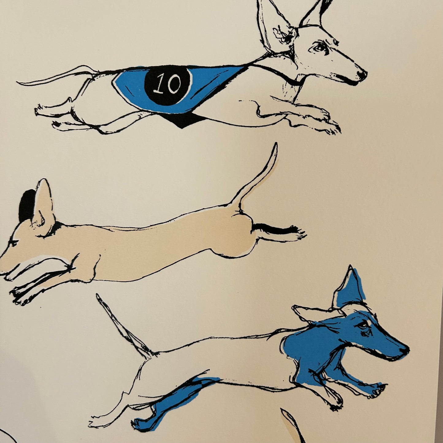 Dancing Dachshunds | Screen print | Pink and Blue