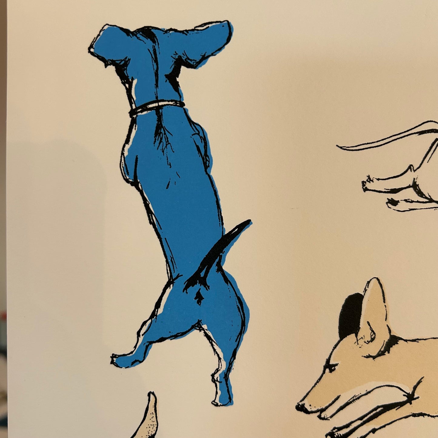 Dancing Dachshunds | Screen print | Pink and Blue