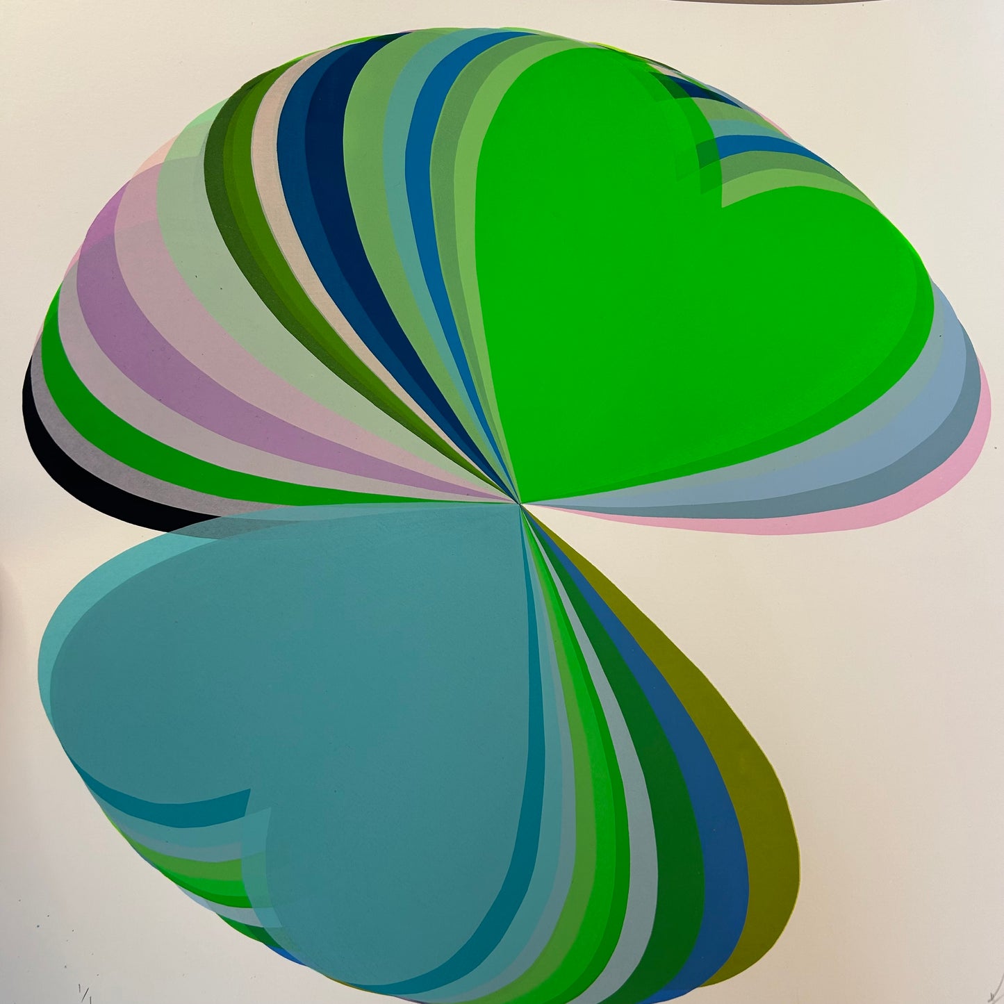 Abstract Hearts | Green Spiral