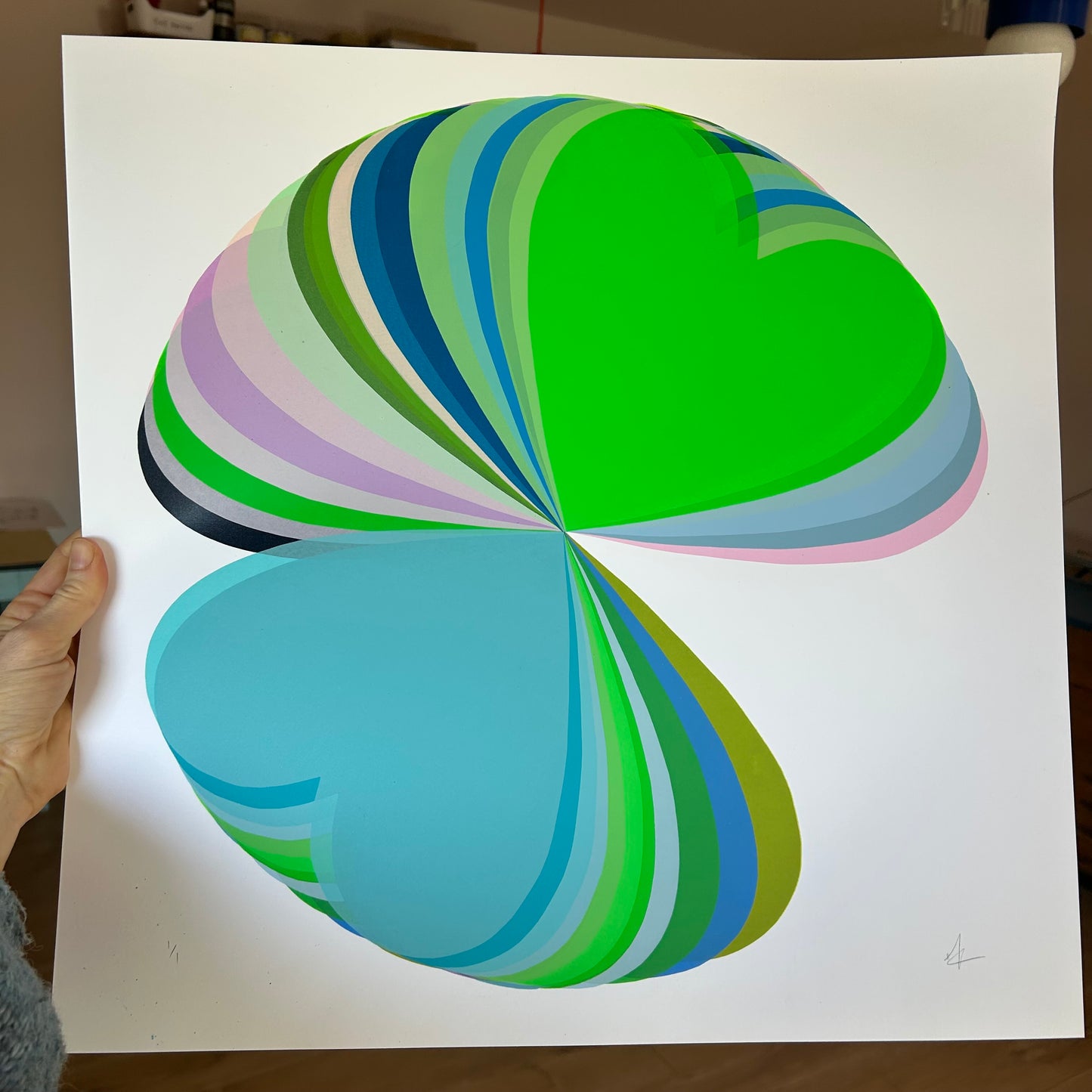Abstract Hearts | Green Spiral