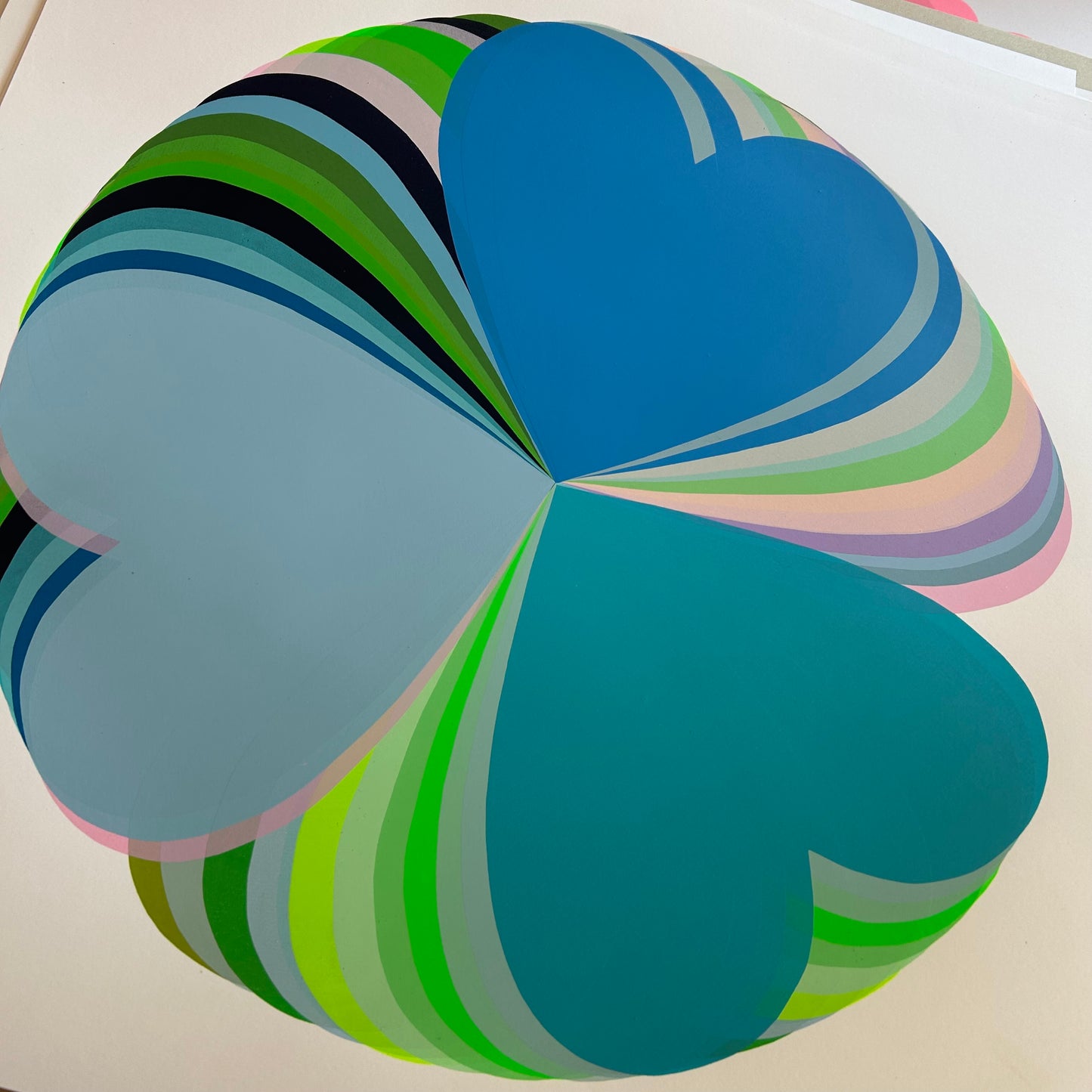 Abstract Hearts | Block Colour Blues