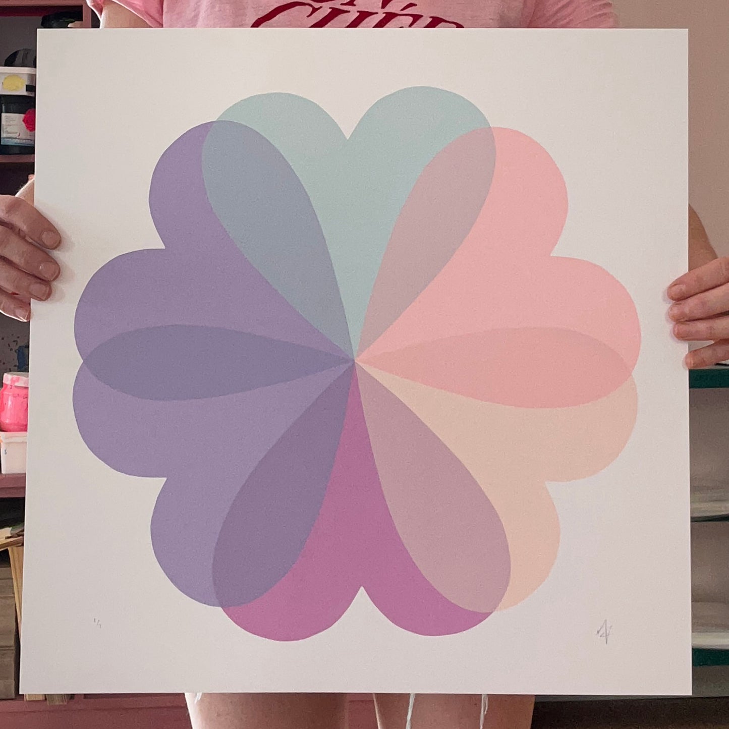 Large Hearts and Flowers | Lilac Blues | NEW