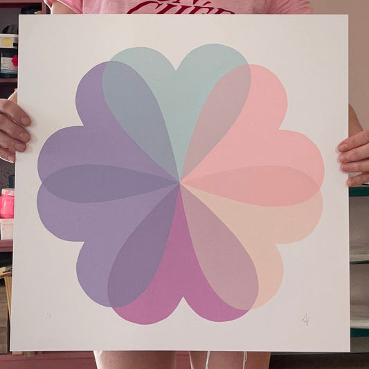 Large Hearts and Flowers | Lilac Blues | NEW