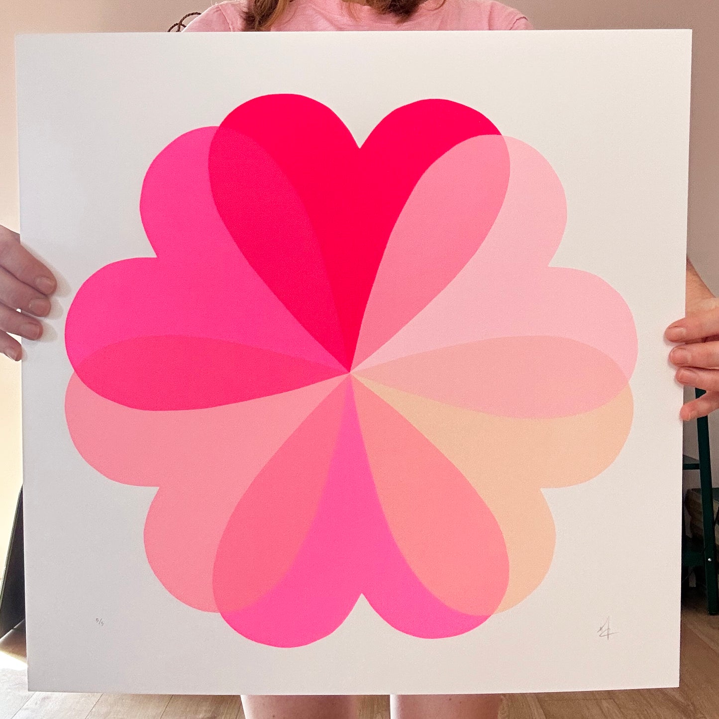 Large Hearts and Flowers | Pink | NEW