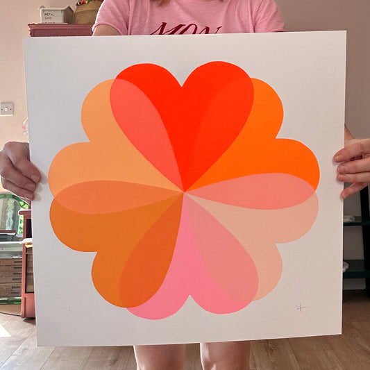 Large Hearts and Flowers | Orange One | NEW