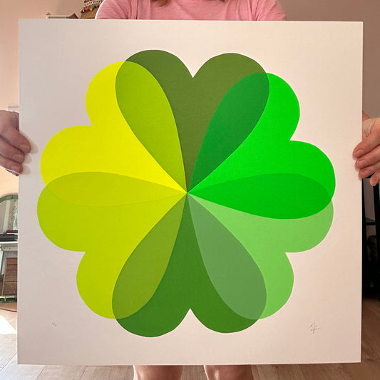 Large Hearts and Flowers | Electric Green | NEW