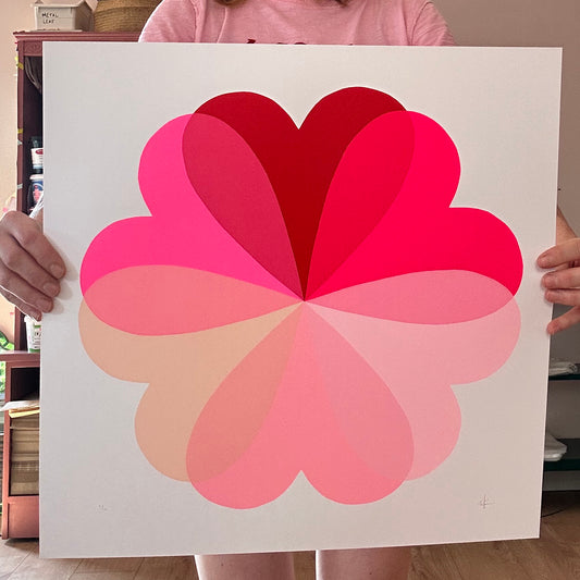 Large Hearts and Flowers | Red and Pink| NEW