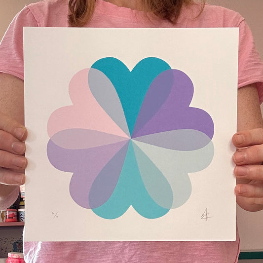Small Hearts and Flowers | Lilac Teals | NEW