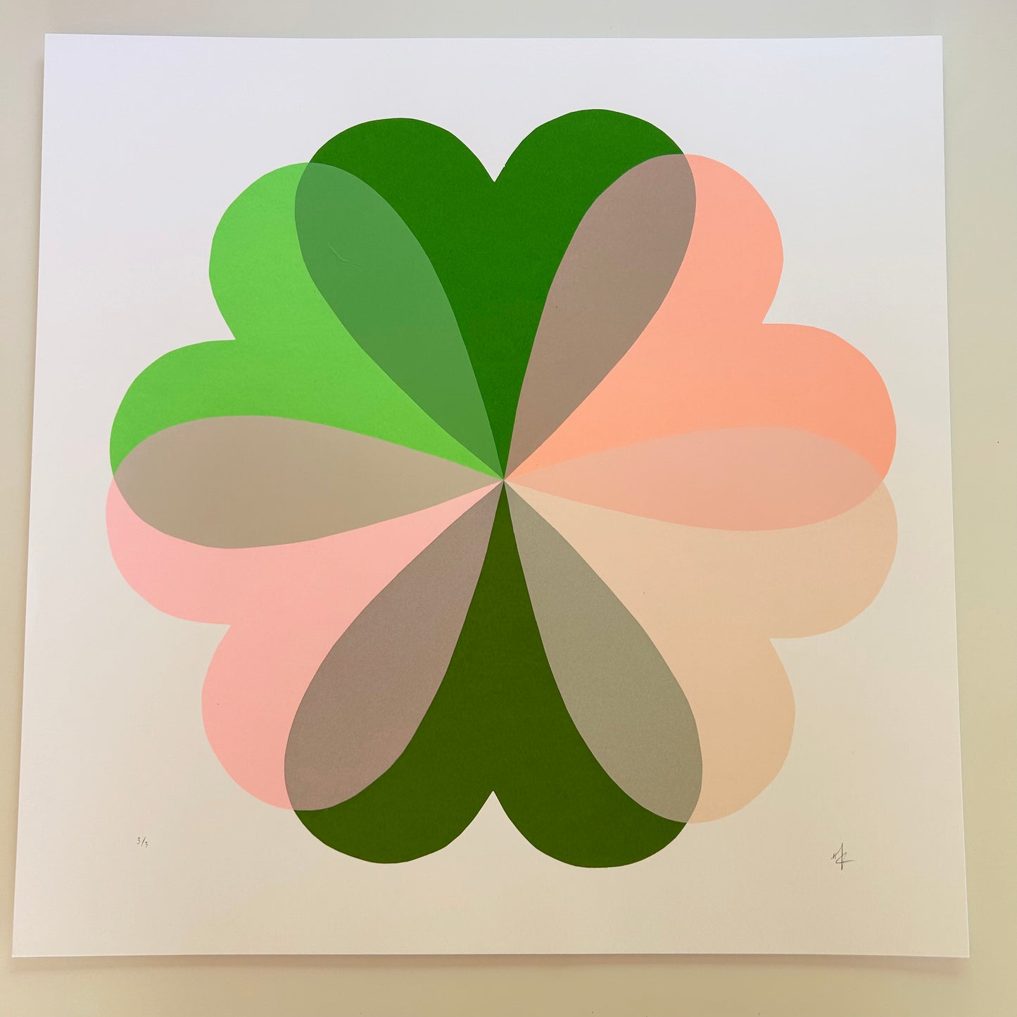 Large Hearts and Flowers | Pink & Green | NEW
