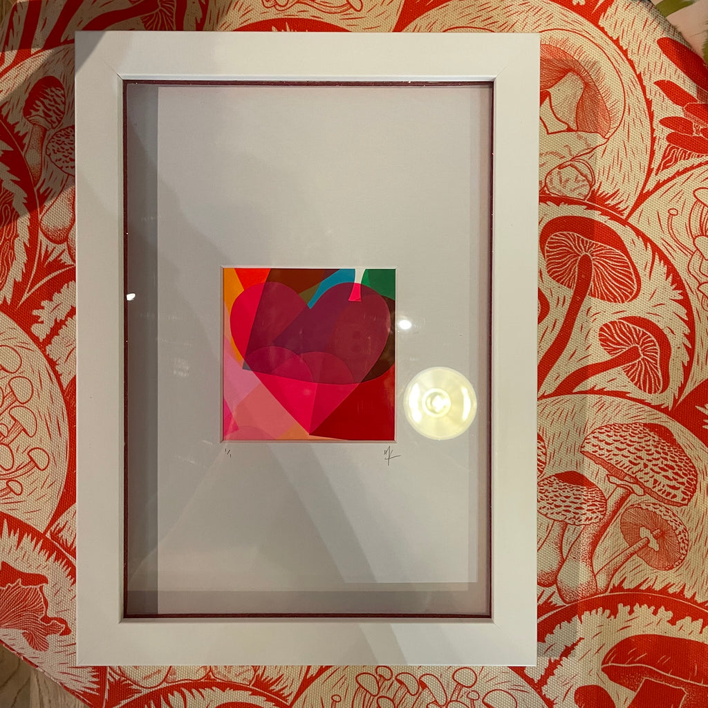 Framed with RED GLITTER Spacer, Mini Abstract