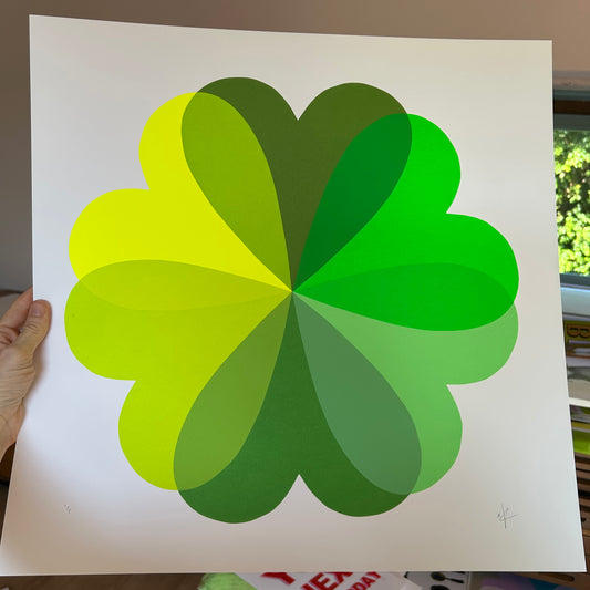 Large Hearts and Flowers | 2nd Neon Green 1
