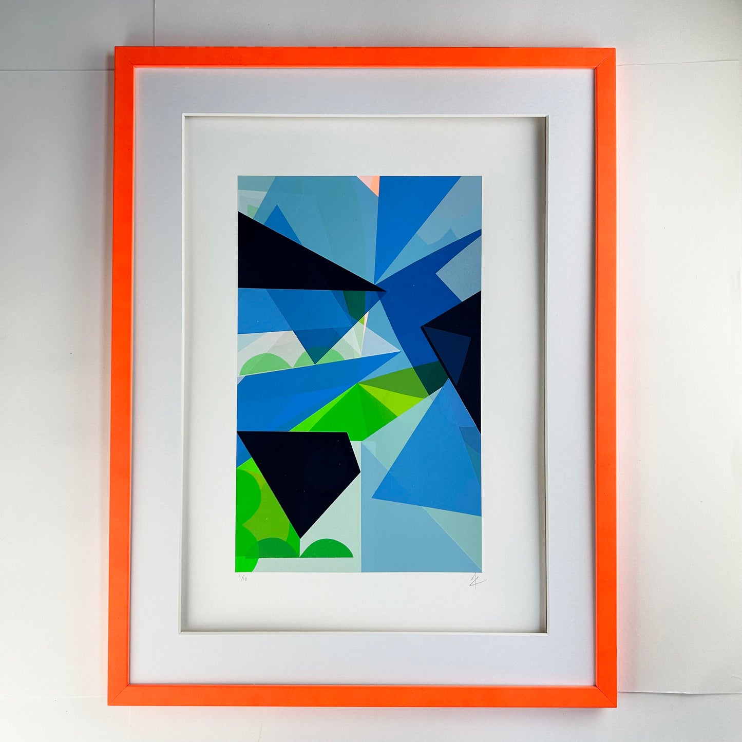 Abstract Screen Print | Green & Blue