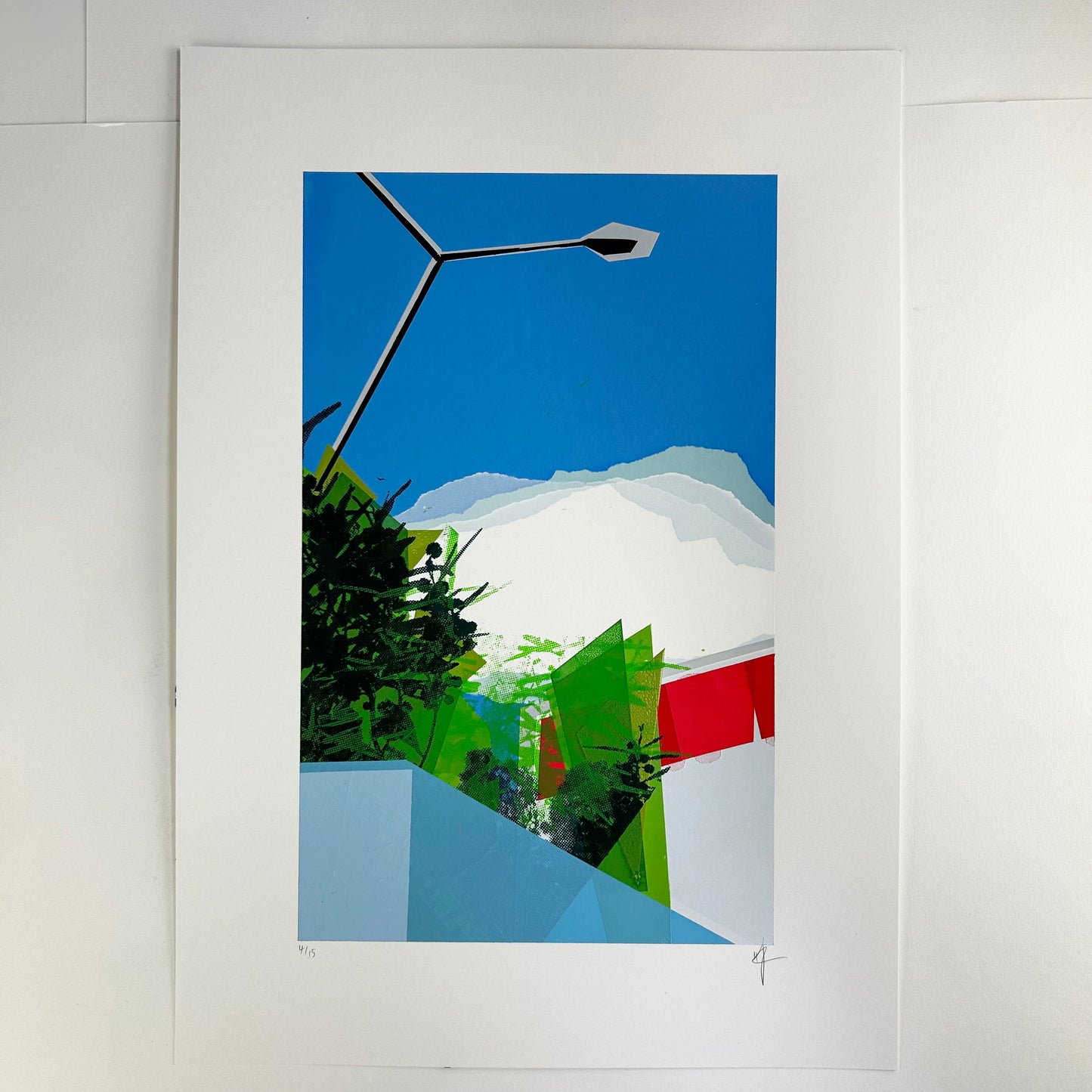 Abstract Screen Print | Blue Sky