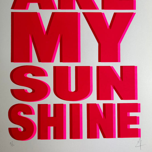 You Are My Sunshine |  Red + Neon Pink