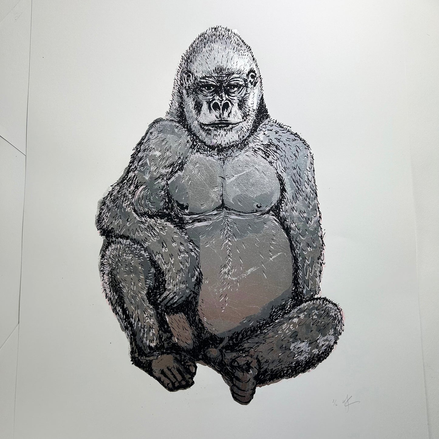 SHINY Silver Gorilla | Screen Print