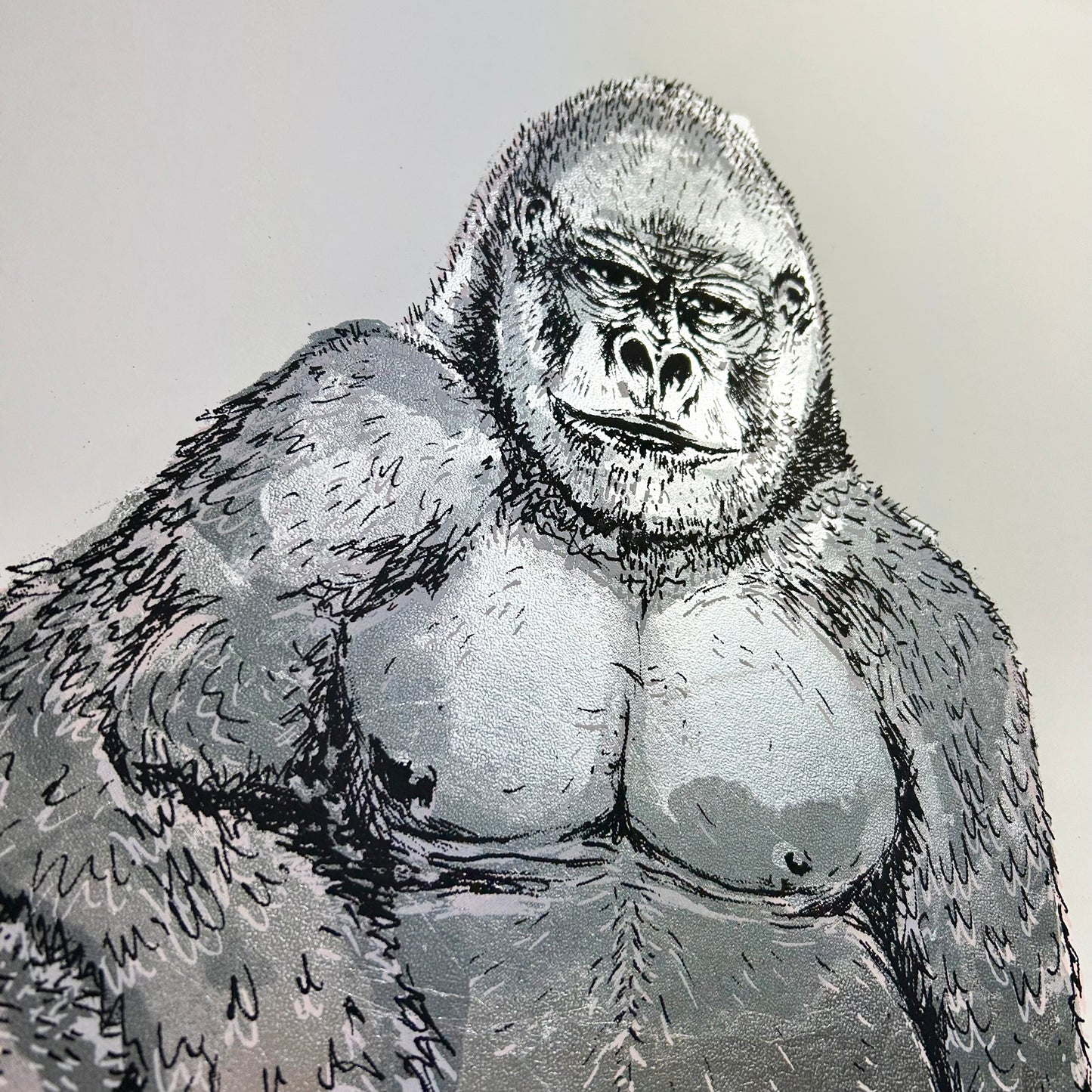 SHINY Silver Gorilla | Screen Print