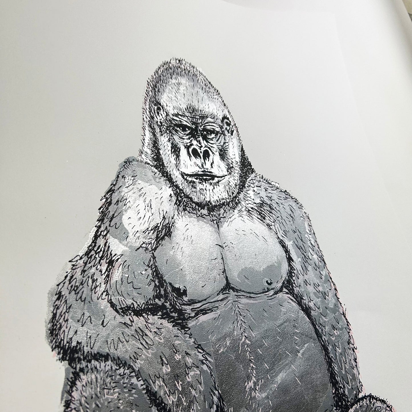 SHINY Silver Gorilla | Screen Print