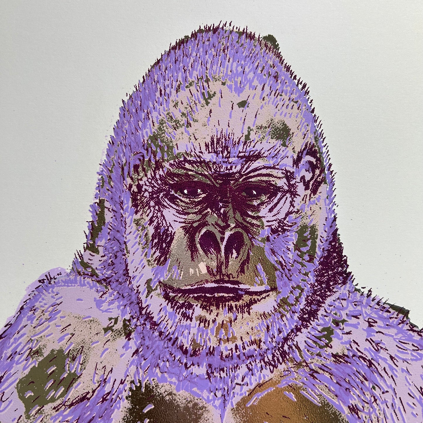 SHINY Lilac Gorilla | Screen Print | Gold