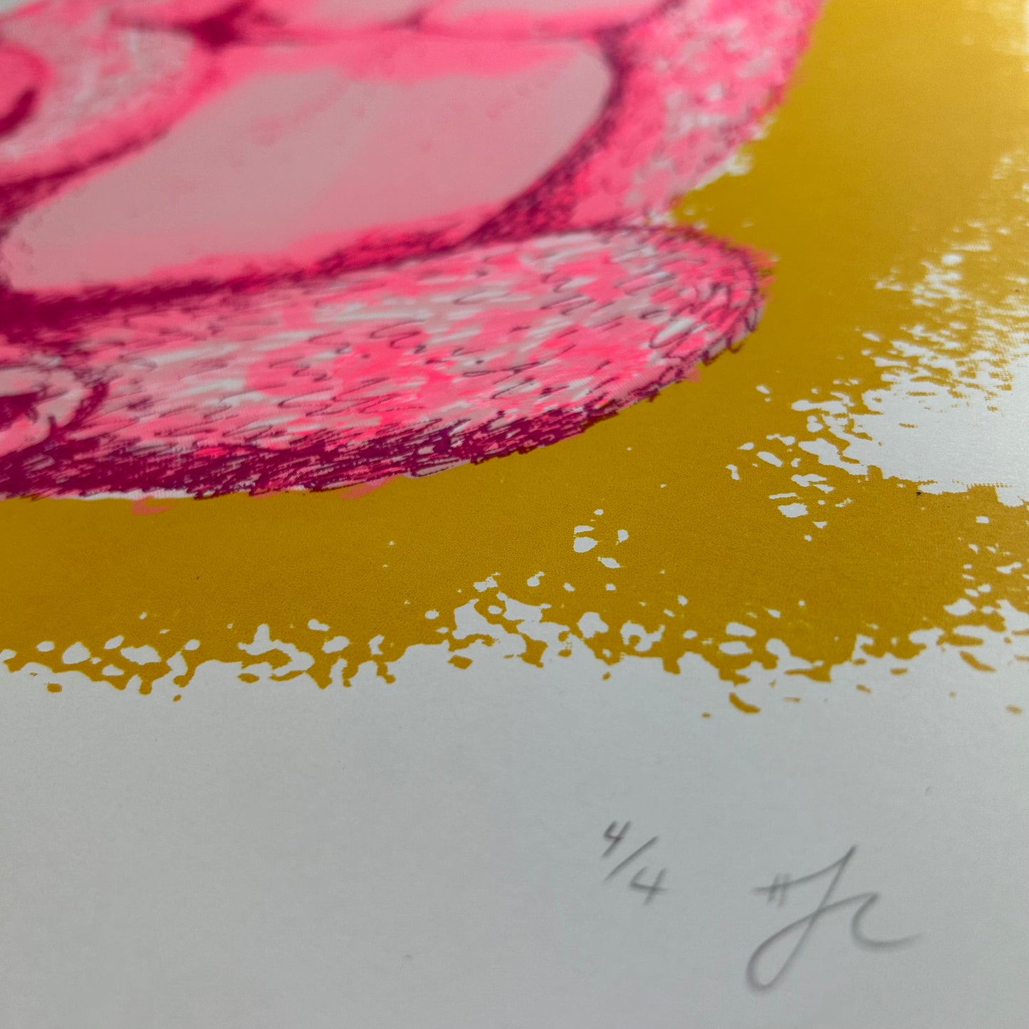 Pink Gorilla with Yellow | Screen Print