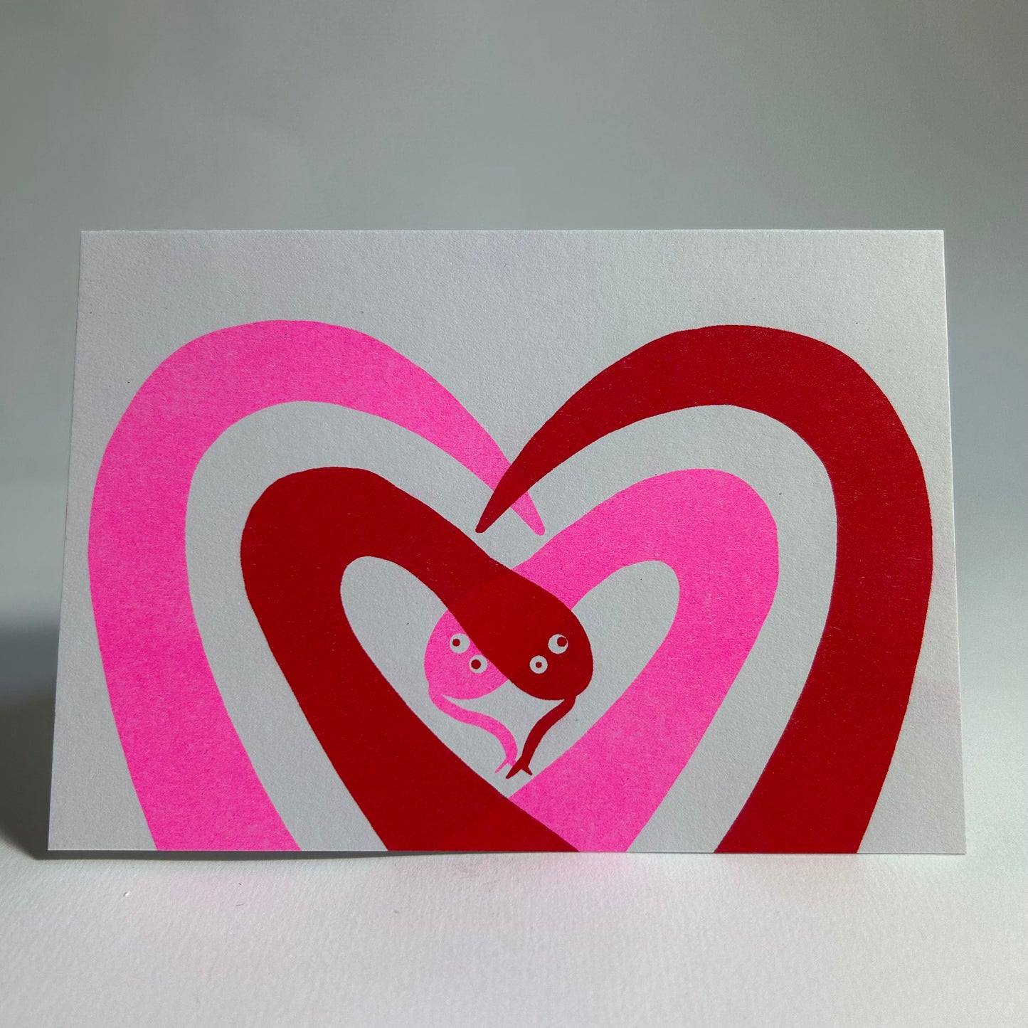 Worm Love Greetings Card | Riso Print