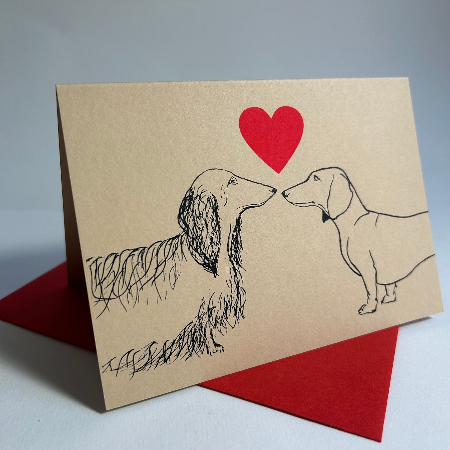 Dachshund Love | Hand Printed Card