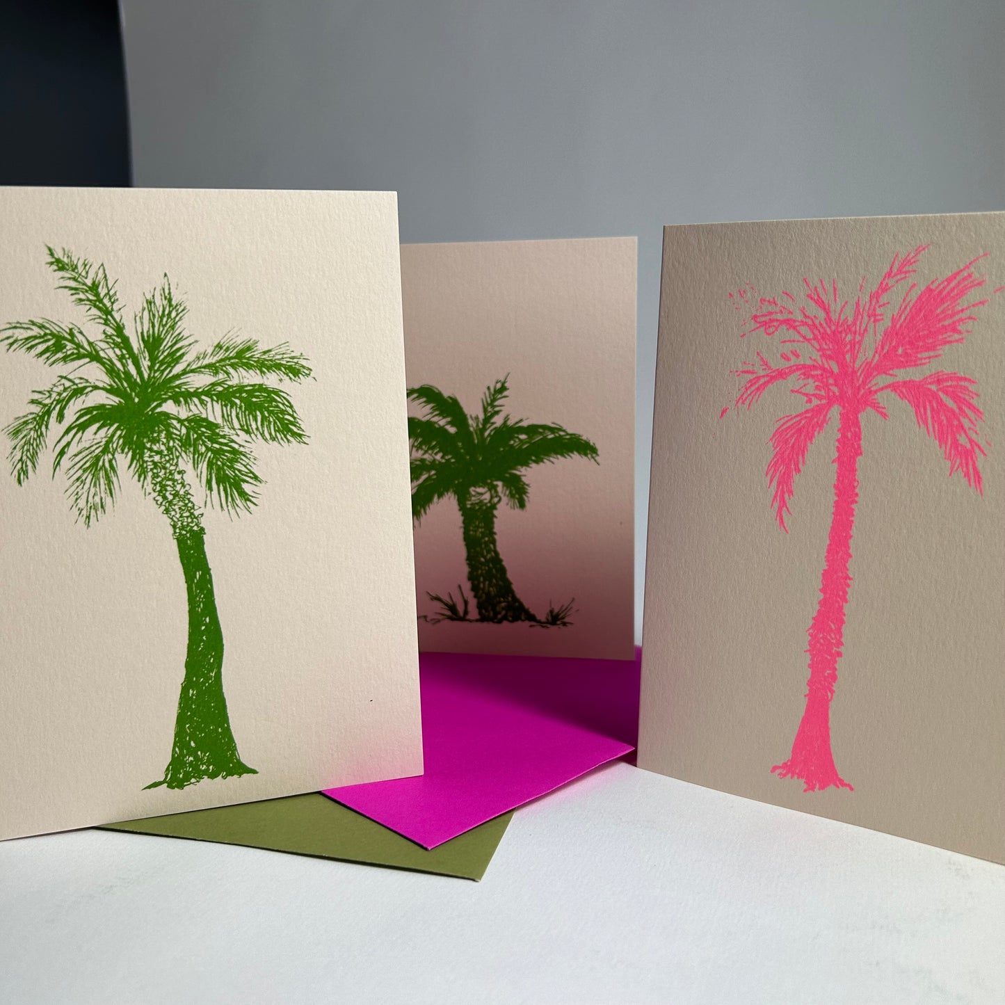 Pink Palm Tree | Hand Screen Printed Card