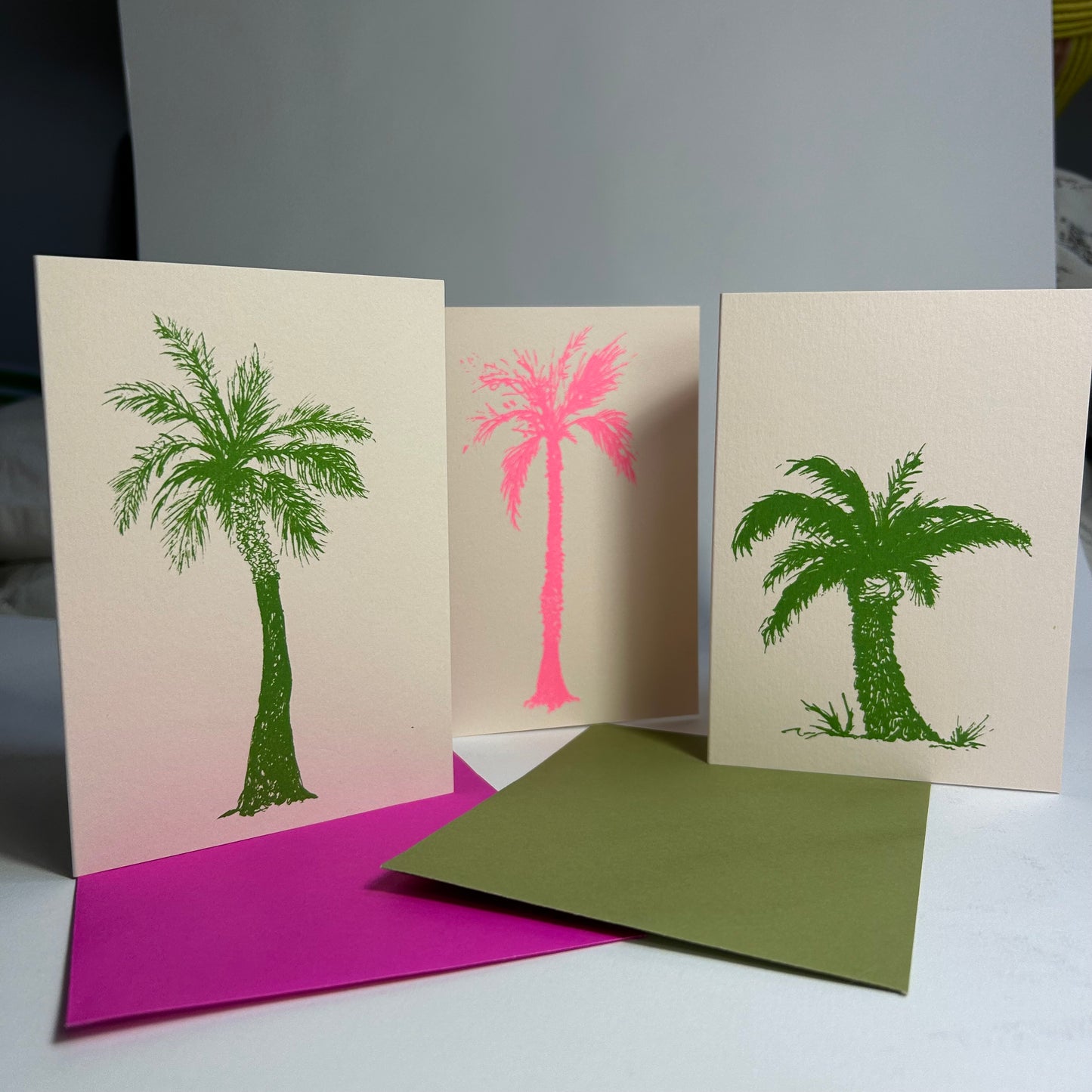 Green Skinny Palm Tree | Hand Screen Printed Card