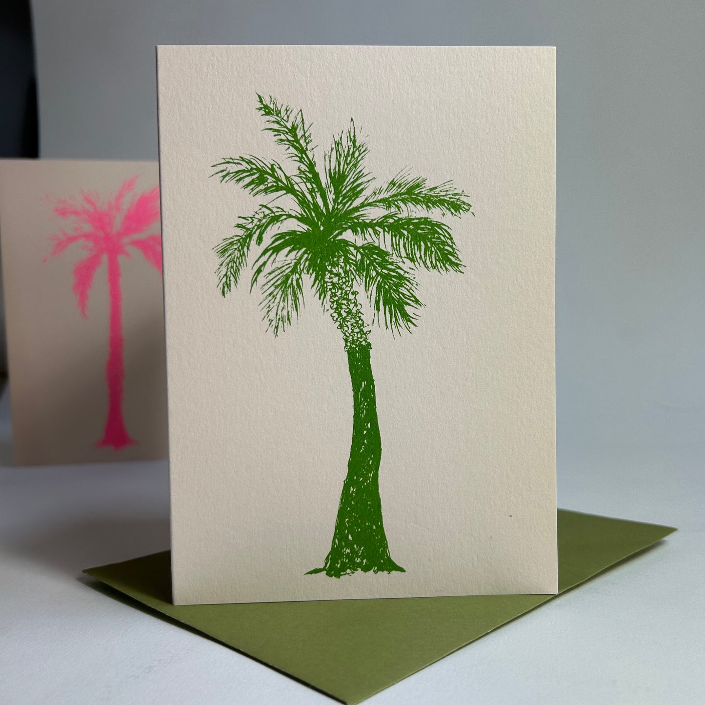 Green Skinny Palm Tree | Hand Screen Printed Card