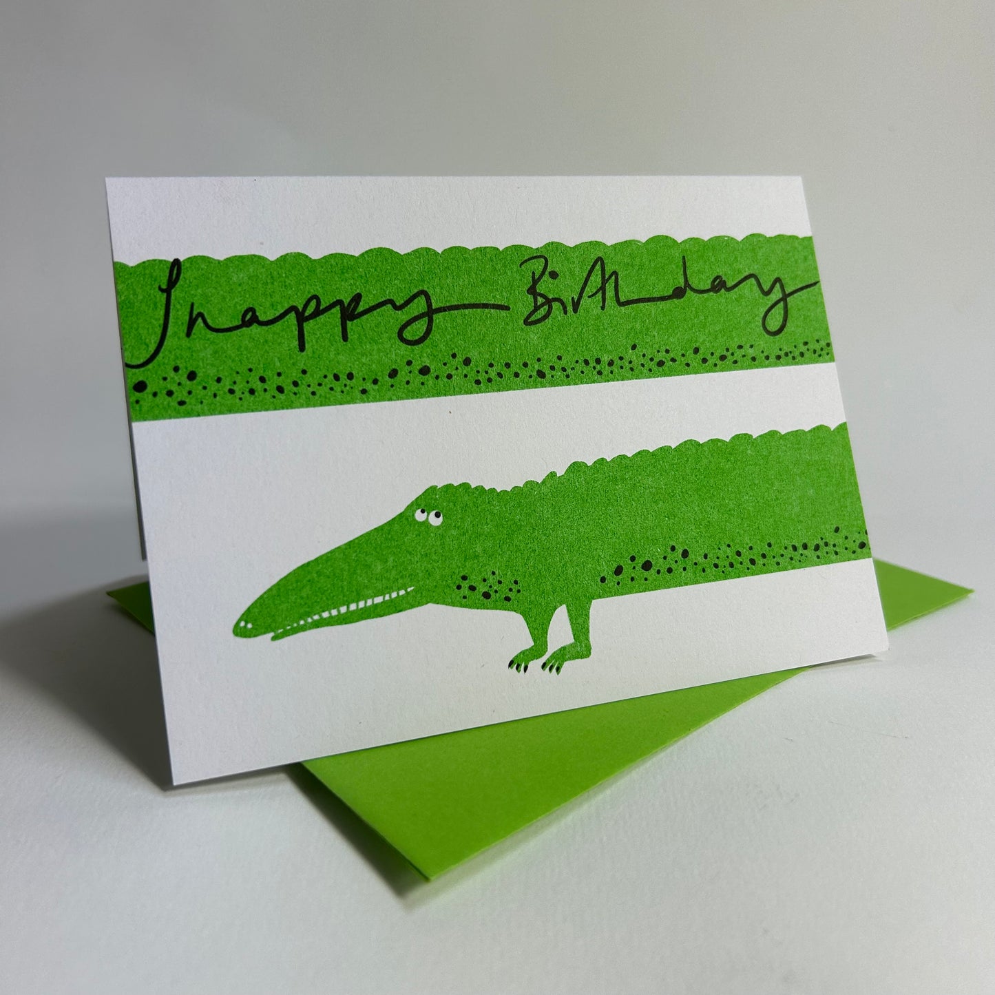 Crocodile Card | Riso Print