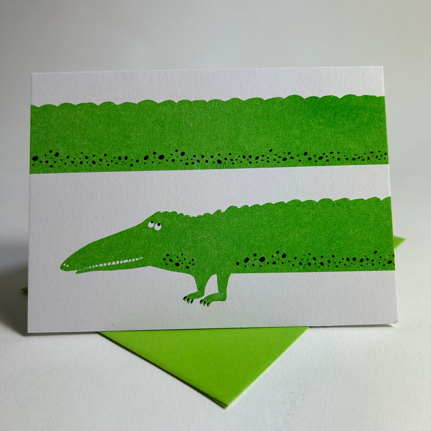 Crocodile Card | Riso Print