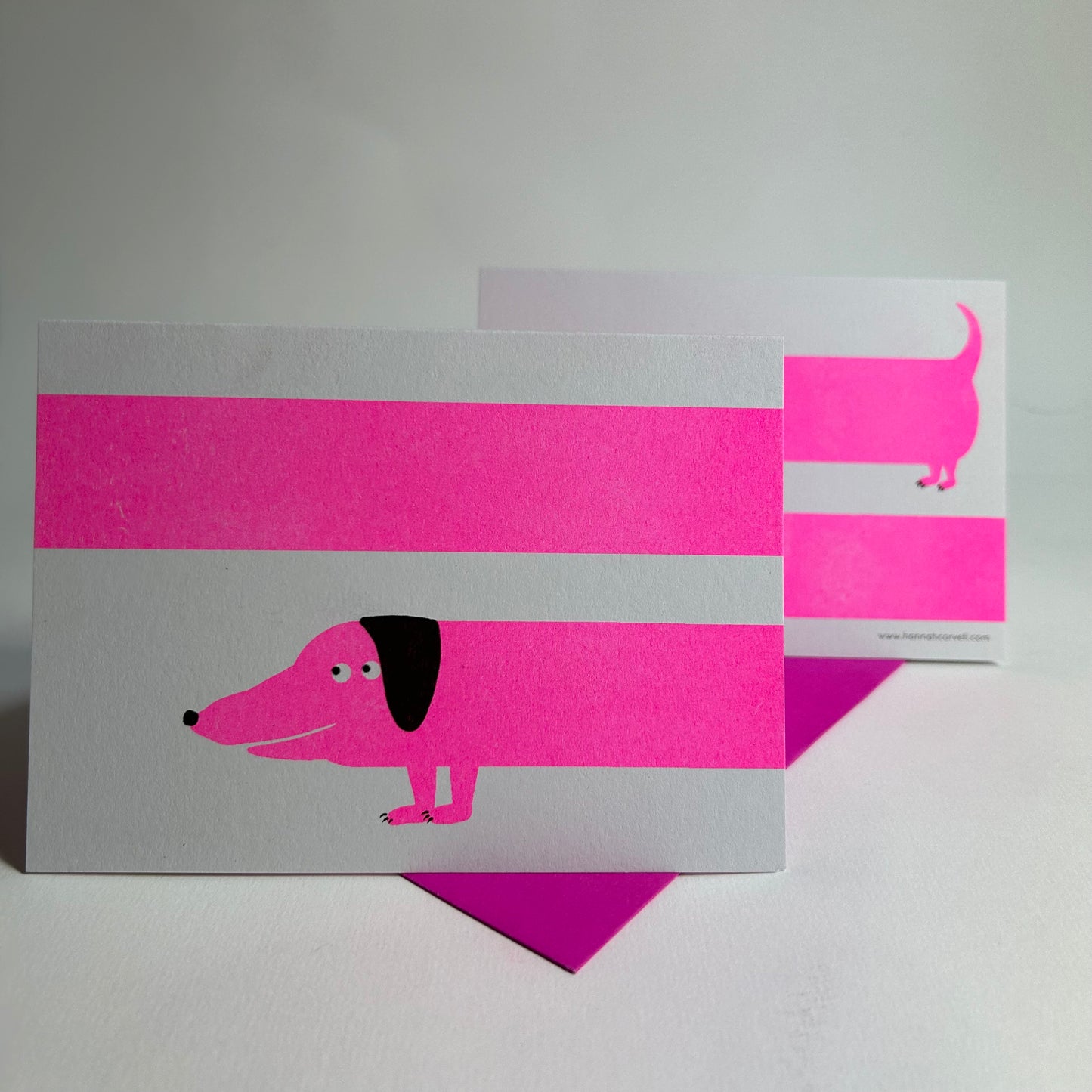 Sausage Dog Card | Riso Print