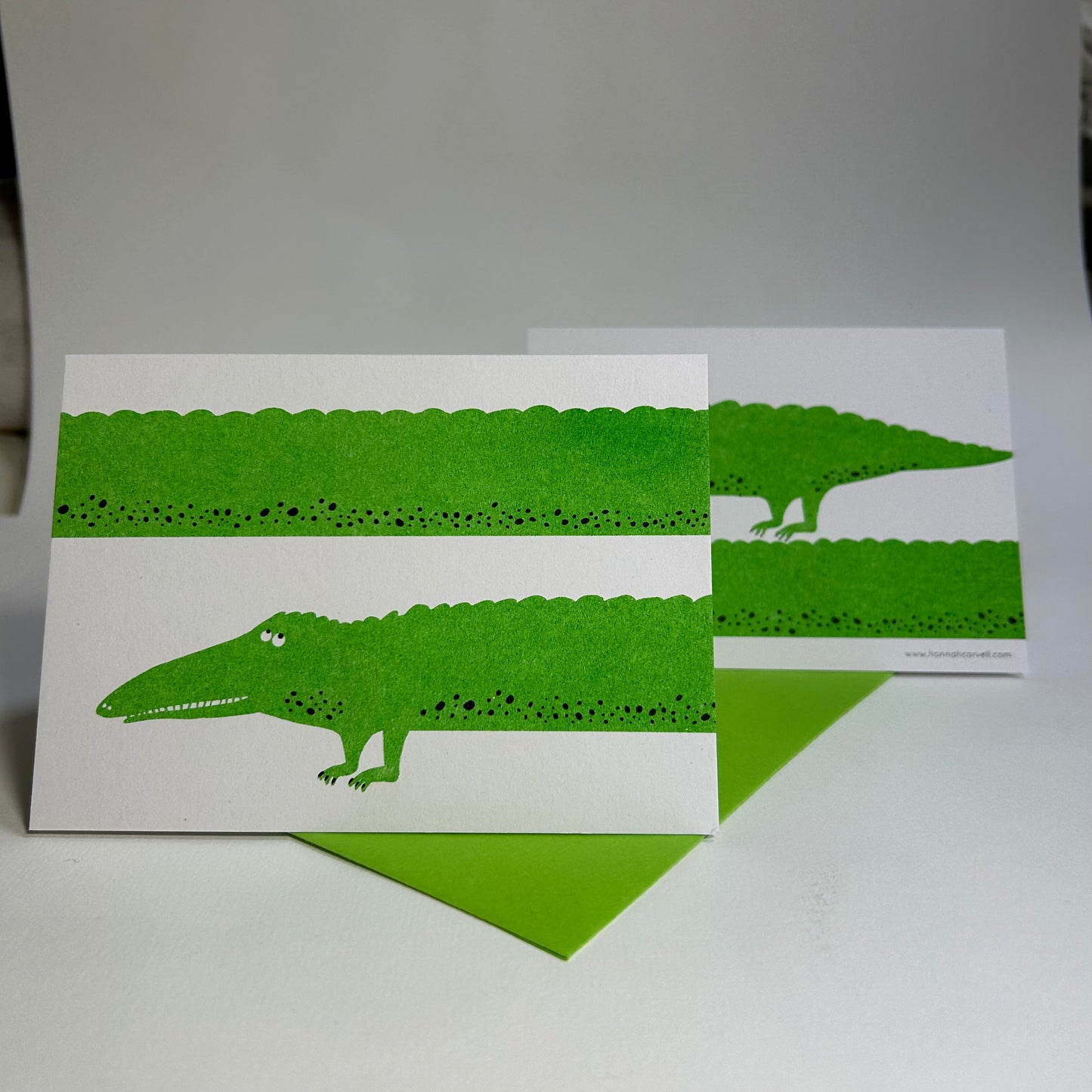 Crocodile Card | Riso Print