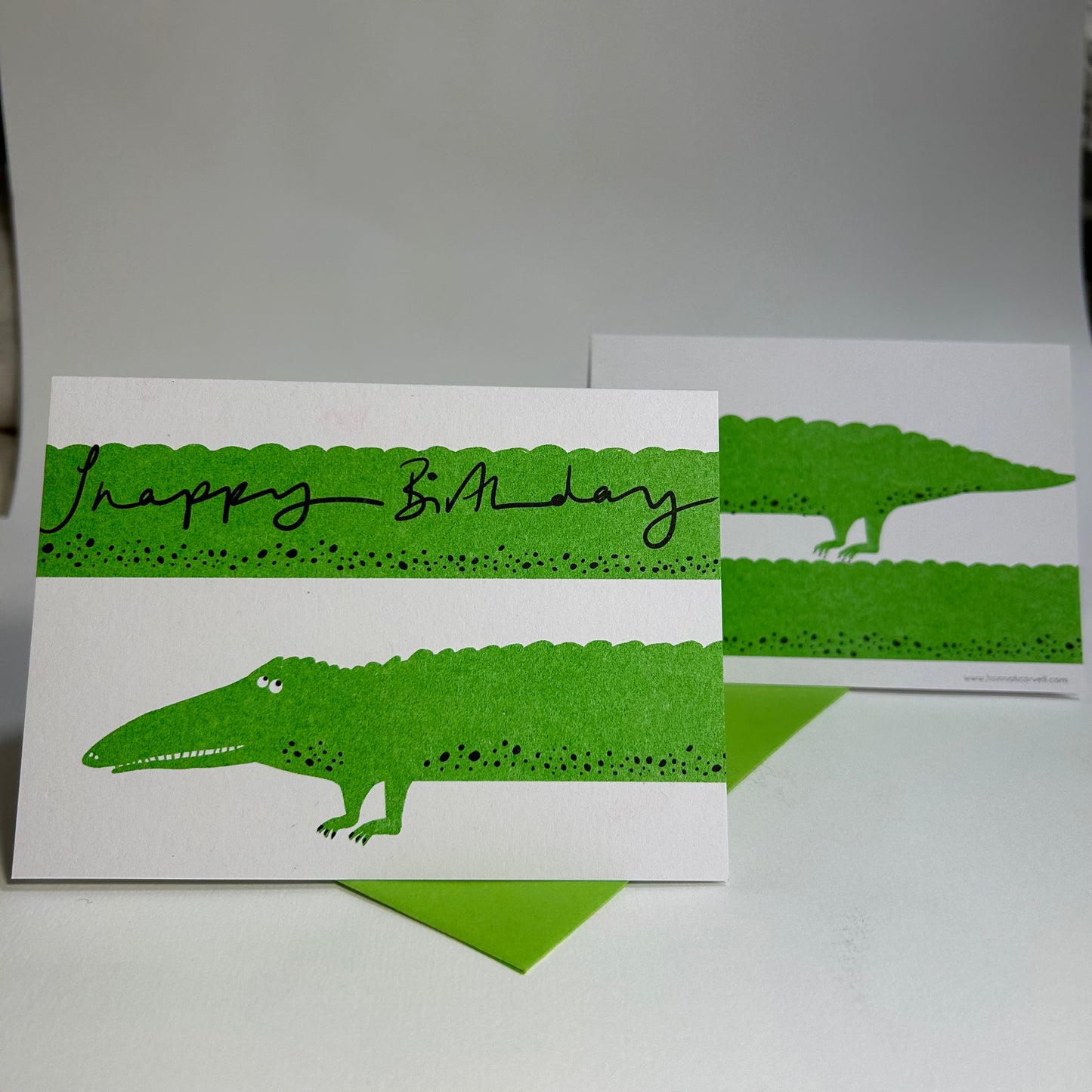 Crocodile Card | Riso Print