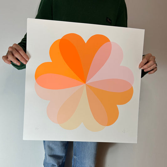 Large Hearts and Flowers | Orange