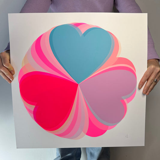 Abstract Hearts | Pink and Blue