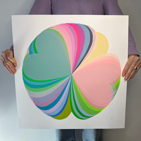 Abstract Hearts | Greens and Pinks