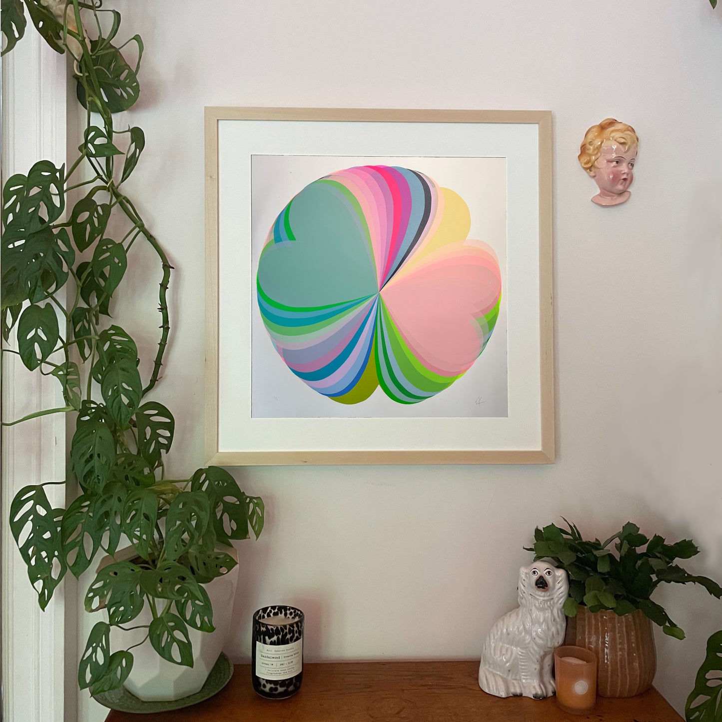 Abstract Hearts | Greens and Pinks